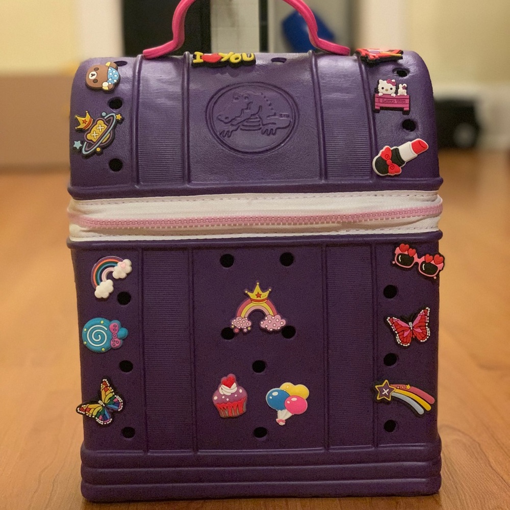 crocs kids waterproof backpack in purple